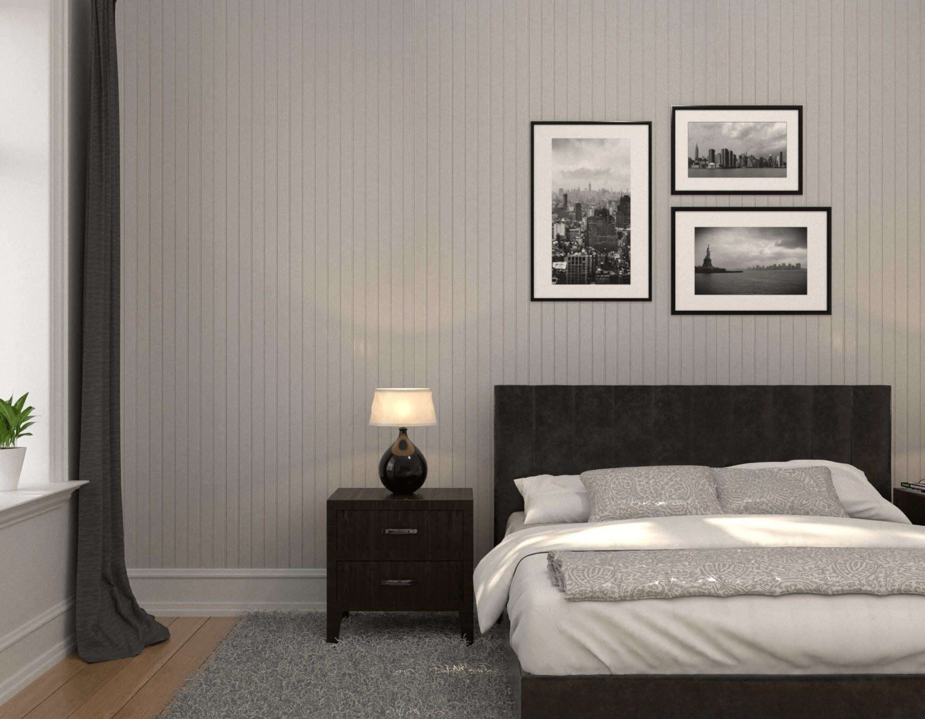 Bedroom Beadboard EZ Paintable